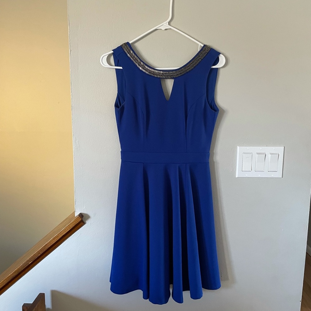 Blue formal dress with beading (LIKE NEW)